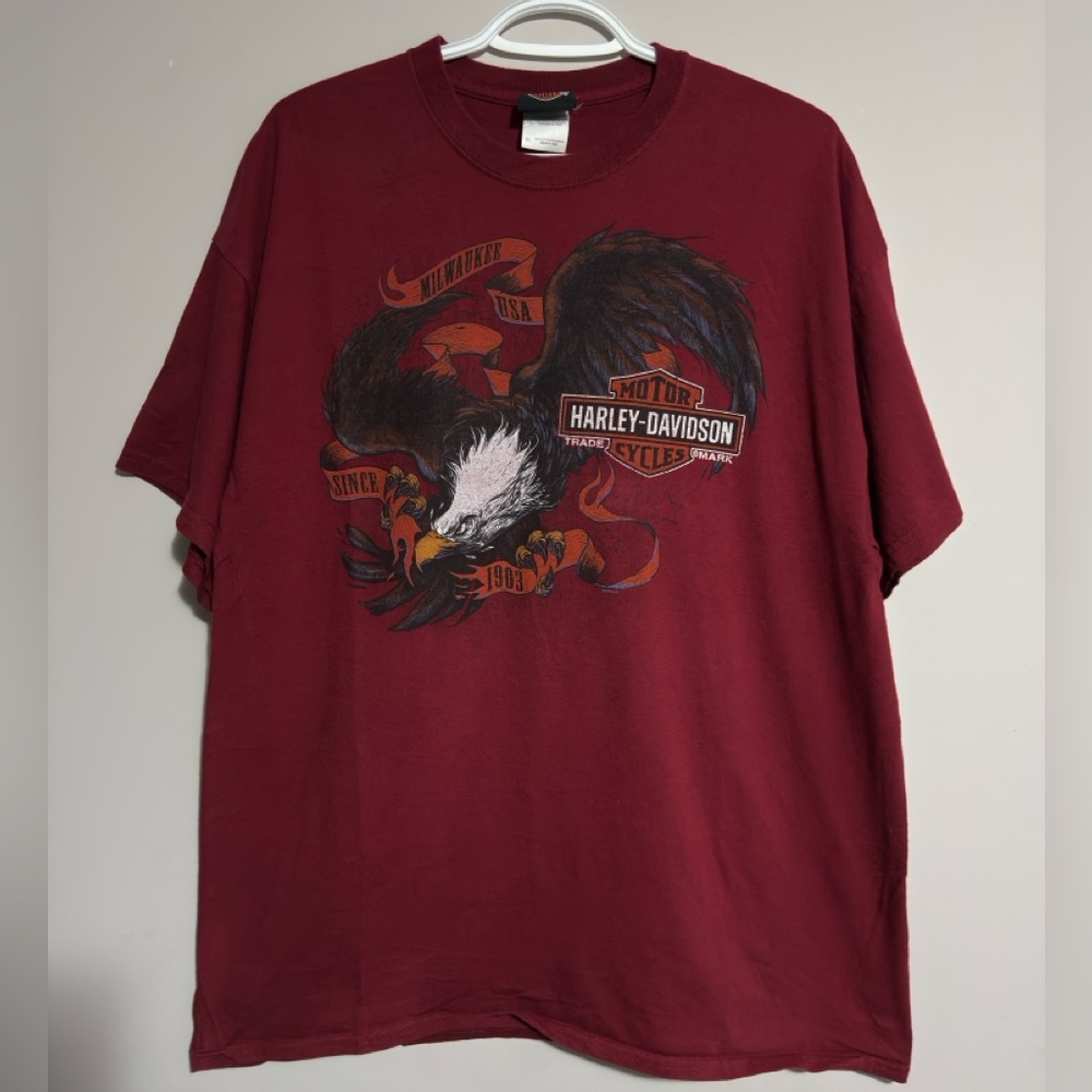 Harley-Davidson Men's Maroon Eagle Graphic Tee